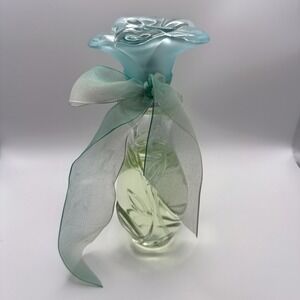 Vtg Bath & Body Works Cotton Blossom Fragrant Body Splash Glass‎ Flower Bottle